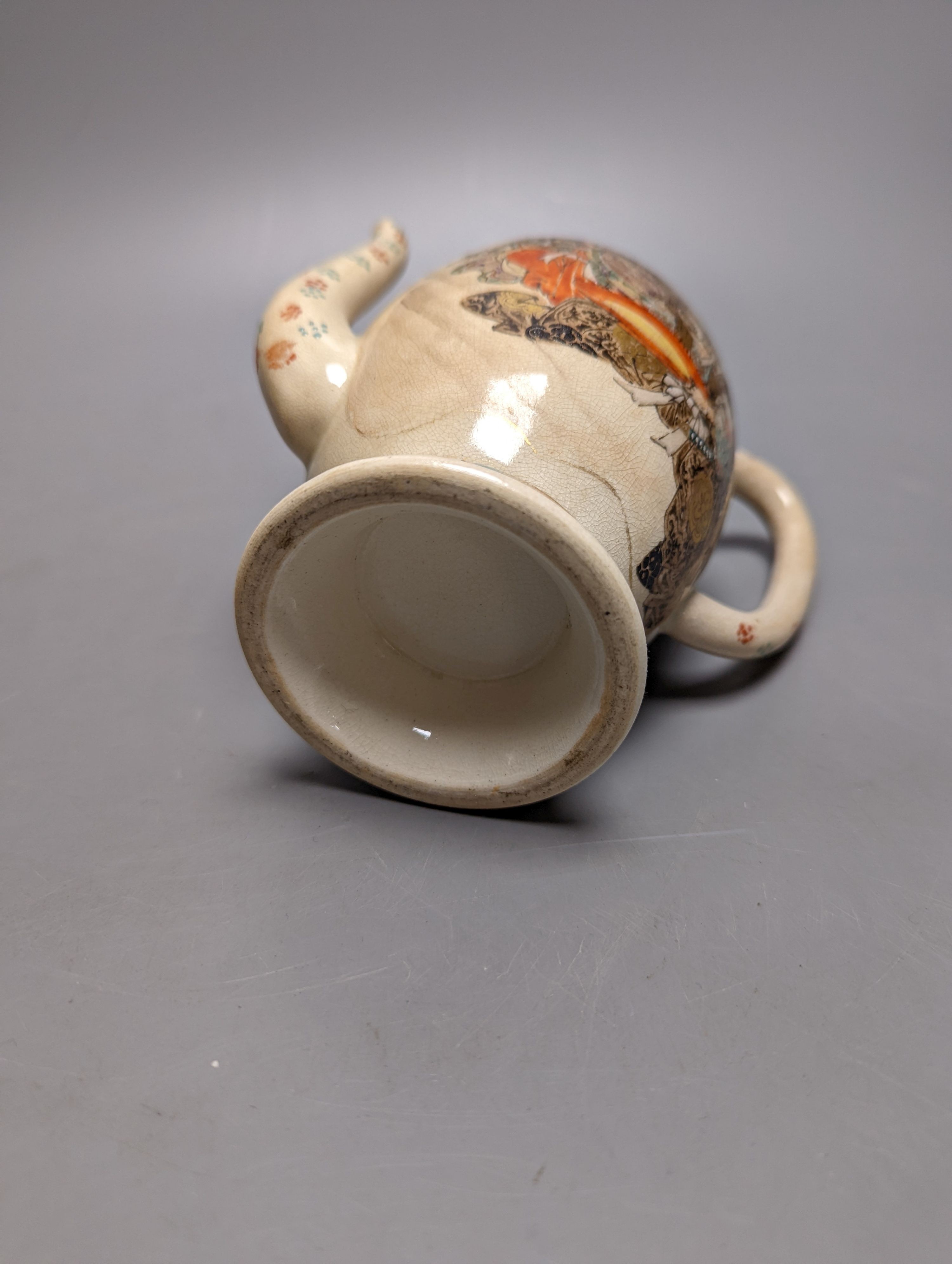 Two Japanese Meiji Satsuma wine pots 16cm